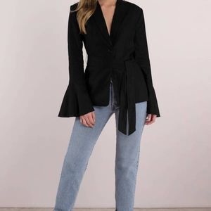 Free People flared sleeve linen blazer